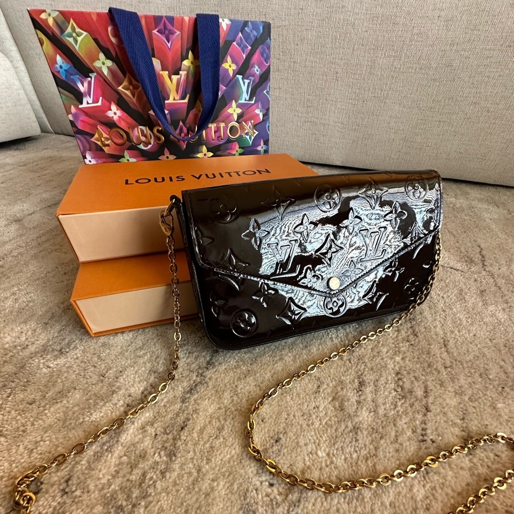 Louis Vuitton Burgundy Leather Felicie Pochette